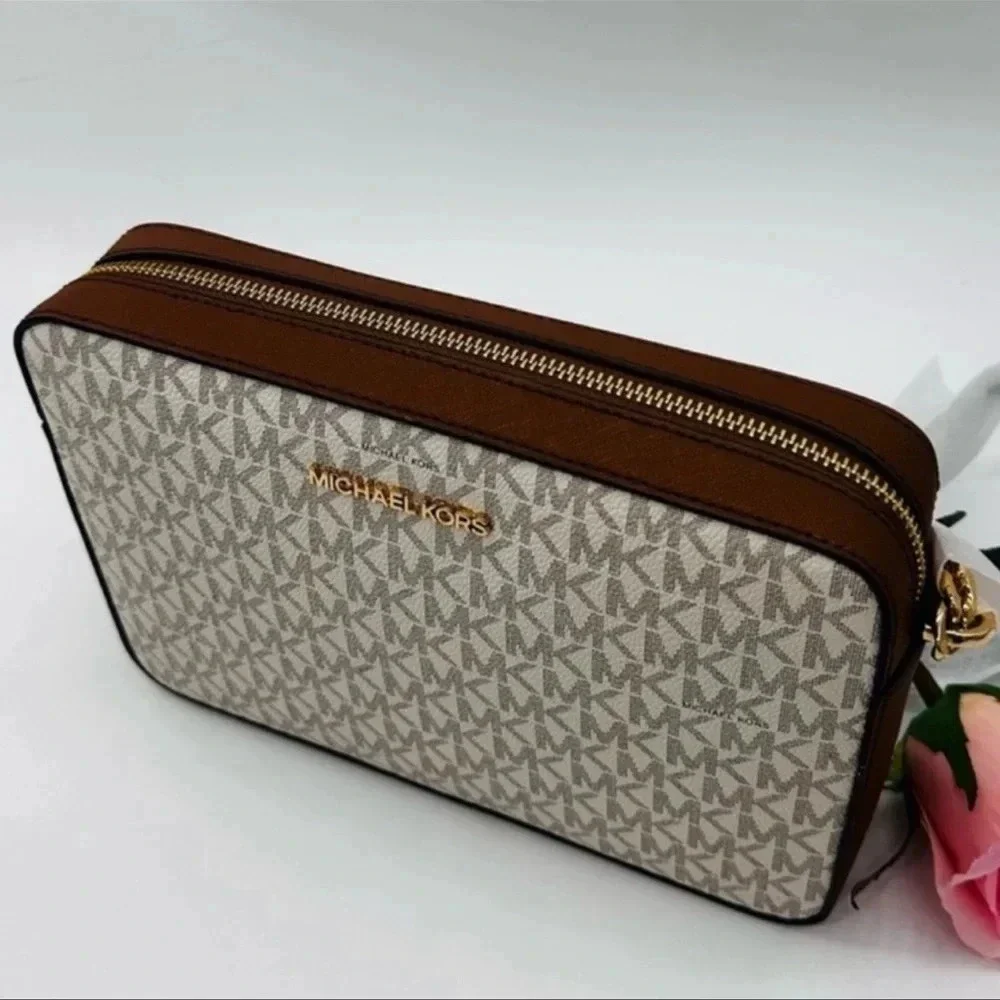 Michael Kors Large EW Crossbody Bag & Large Double Zip Wallet Vanilla